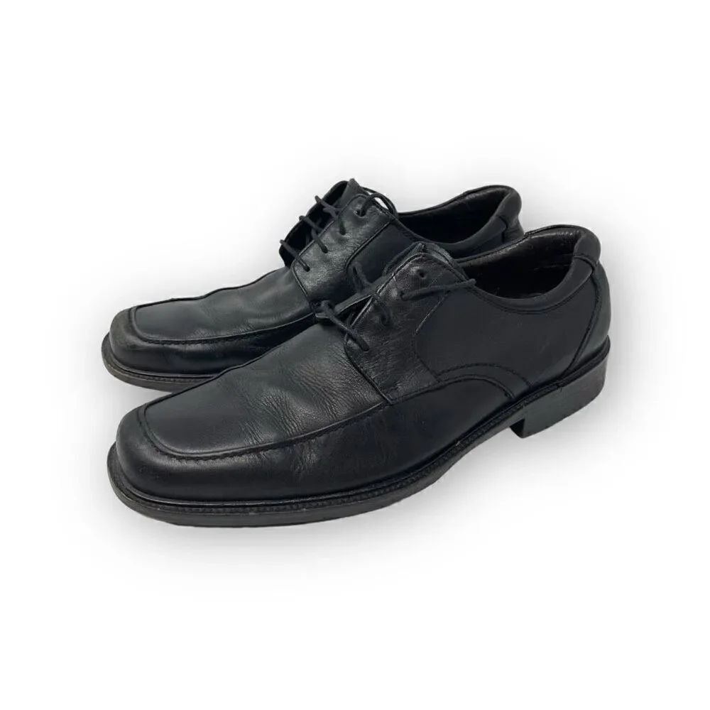 Johnston & Murphy Black Leather Shoe Lace Up Preppy Classic Men’s Size 10.5 Med